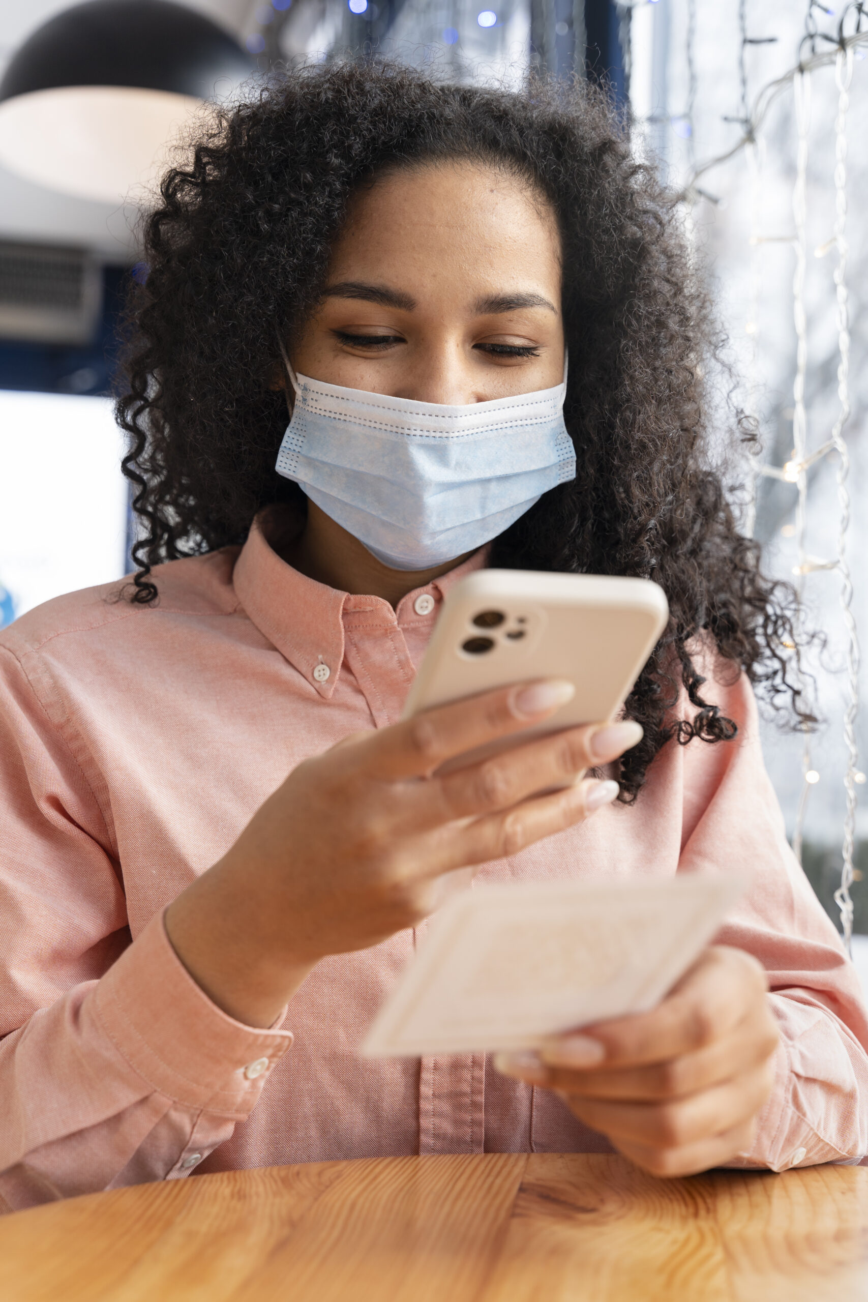Woman looking at her phone