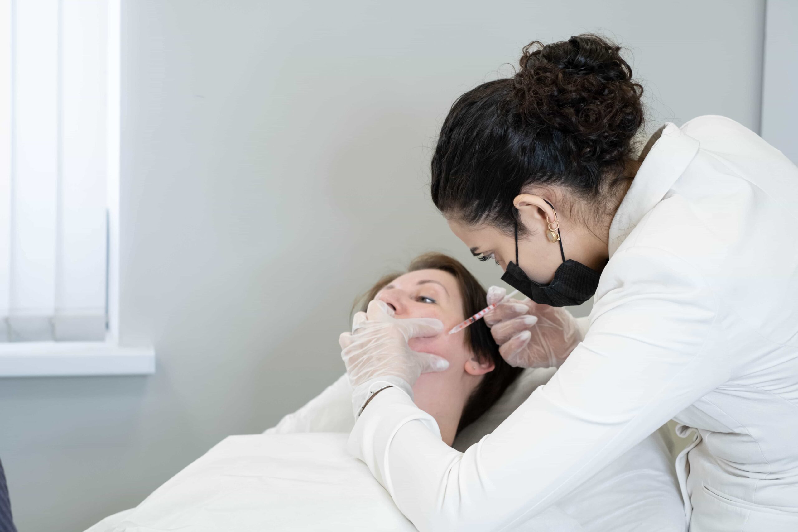 Injectable procedure taking place. 